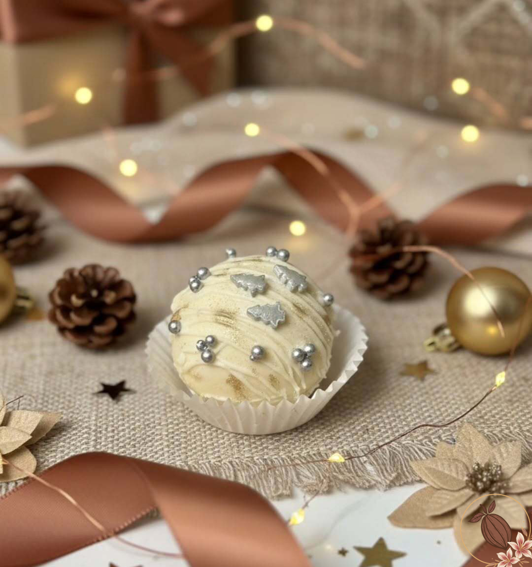 Mini Choco Bomba Chocolate Blanco - Bombón artesanal de chocolatería Amor Relleno Bogotá