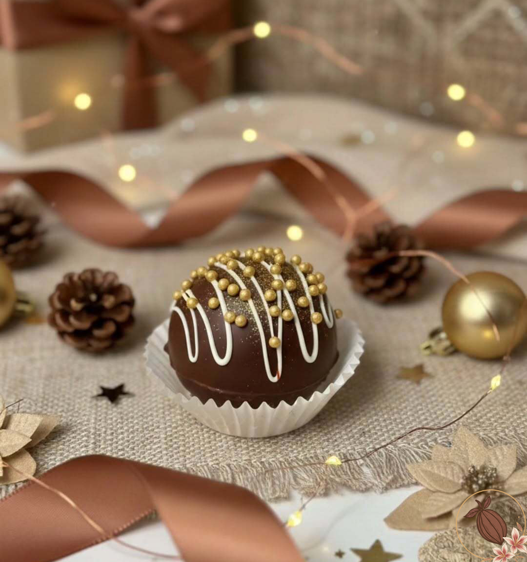 Mini Choco Bomba Chocolate Oscuro - Bombón artesanal de chocolatería Amor Relleno Bogotá